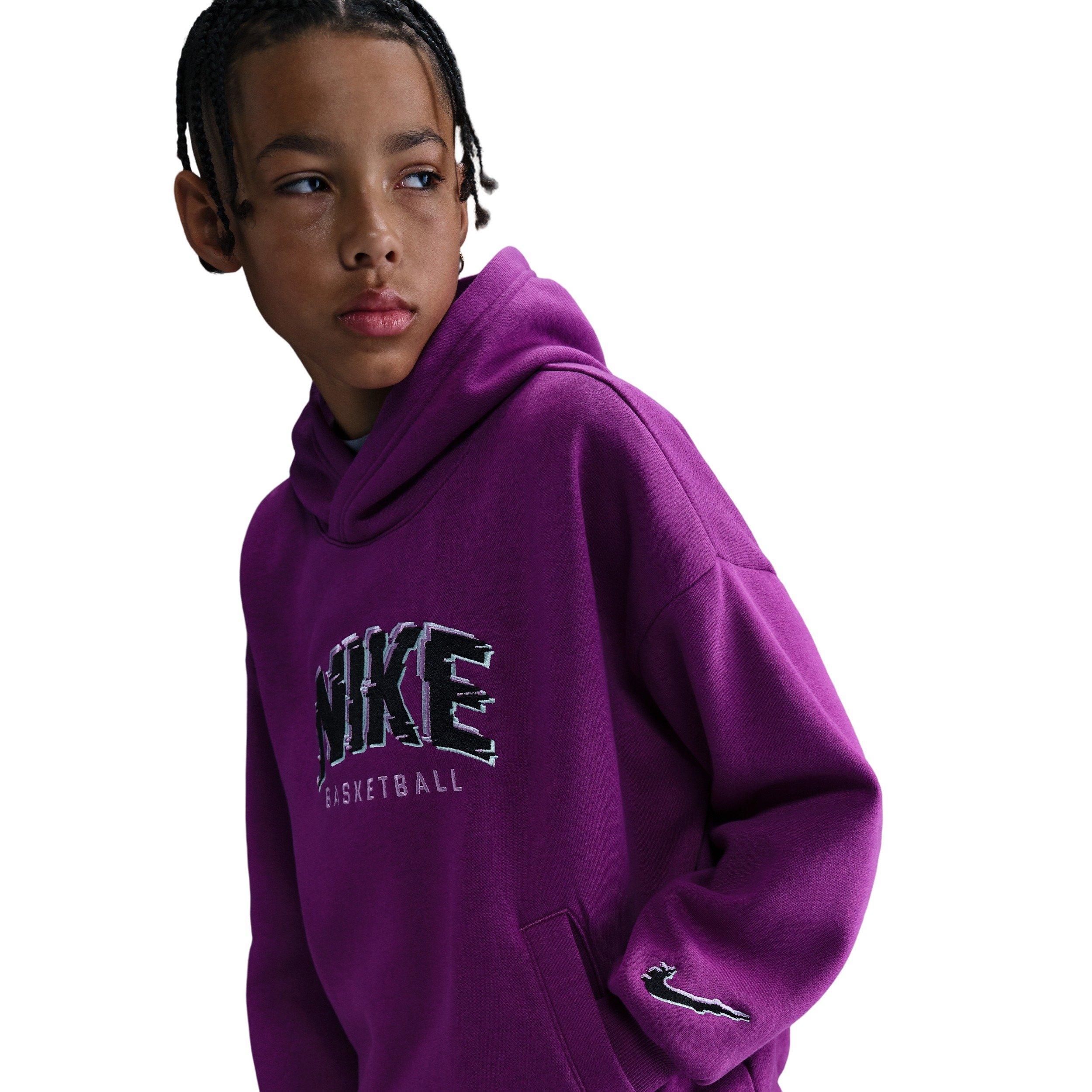 Nike Big Kids' Culture of Basketball Pullover Fleece Hoodie - Berry - BERRY